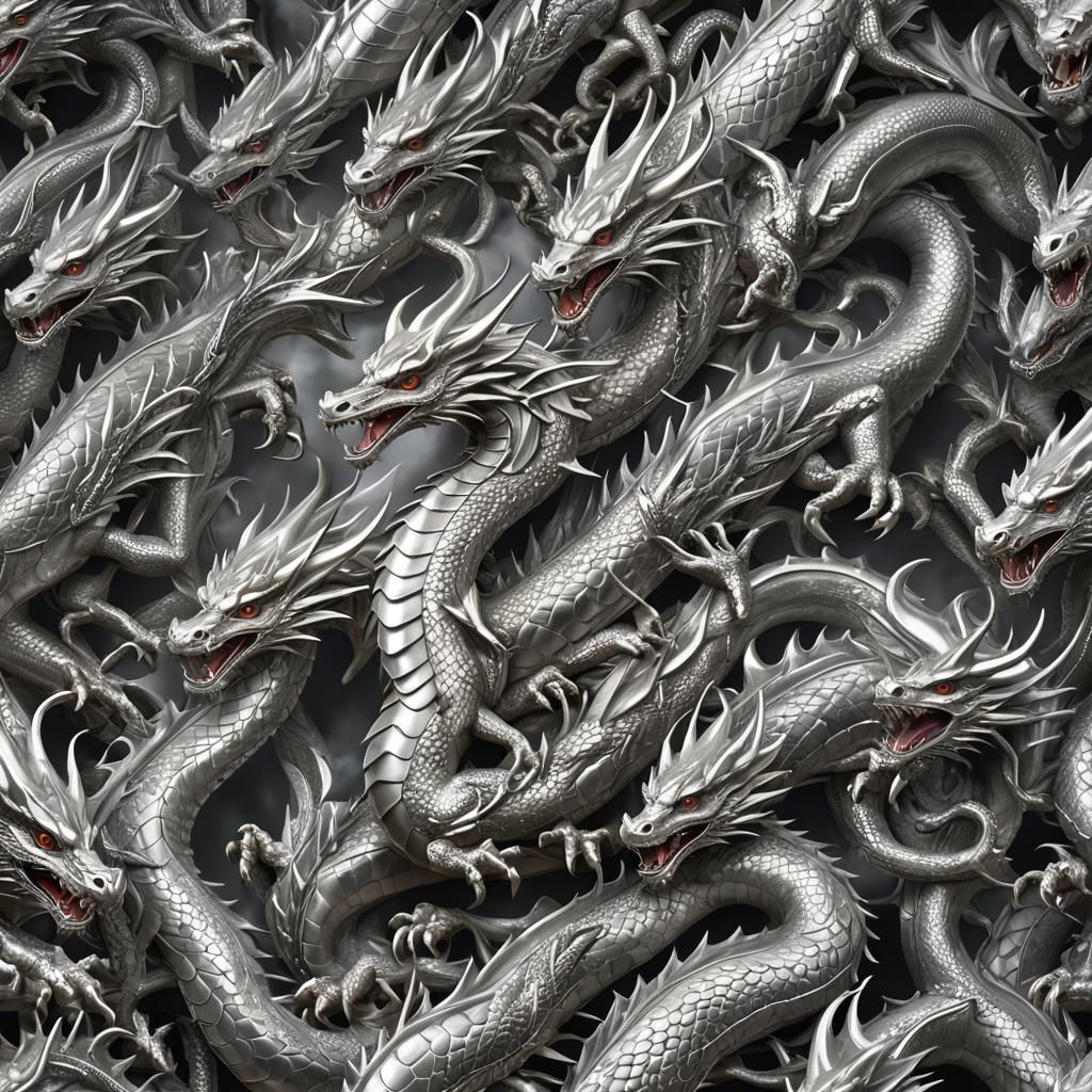Majestic Silver Dragon in Fantasy Setting