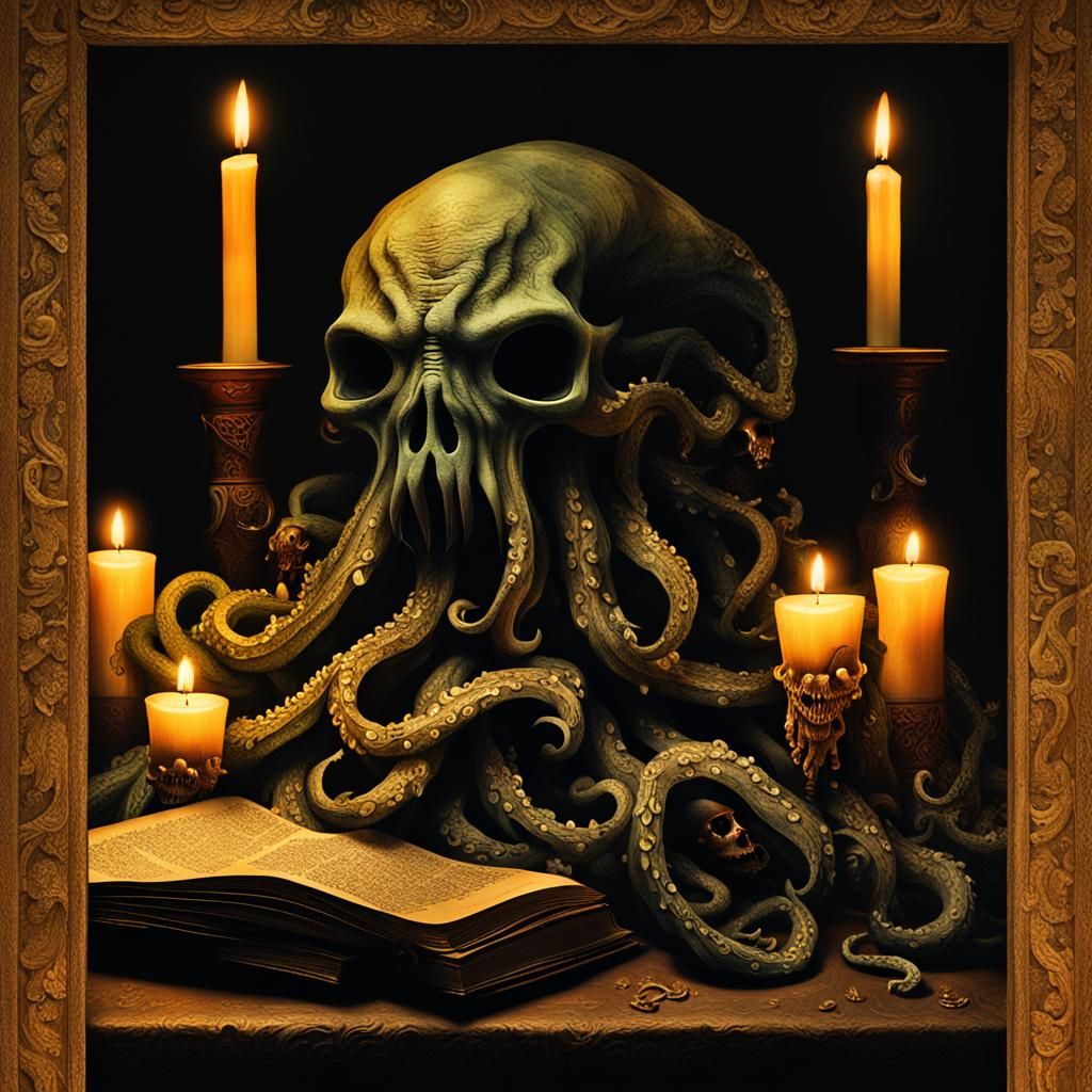Cthulhu Still Life in Dutch Masters Style