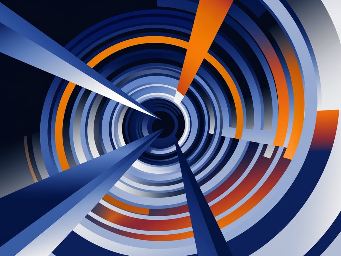 Surreal Geometric Cityscape in Futuristic Style