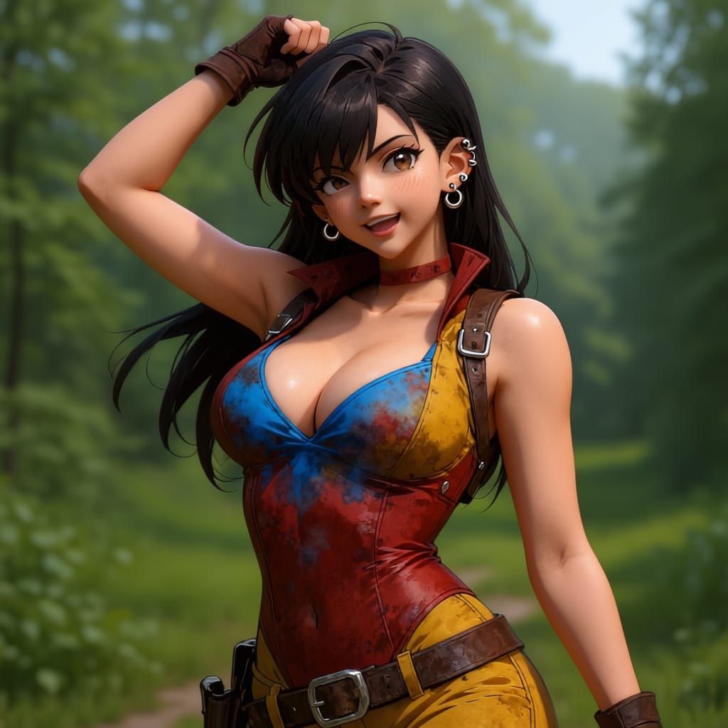 Anime Bounty Hunter in Urban Dusk