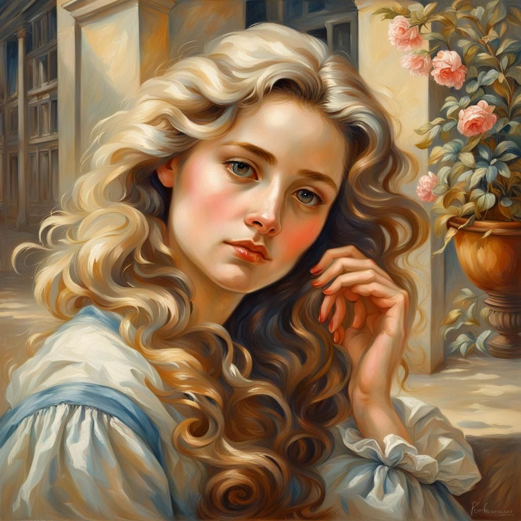 Portrait of a Woman in Rococo Style