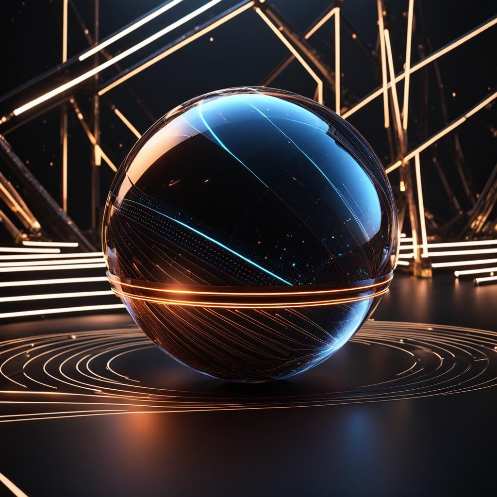 Geometric Cone in Sphere with Radius Lines