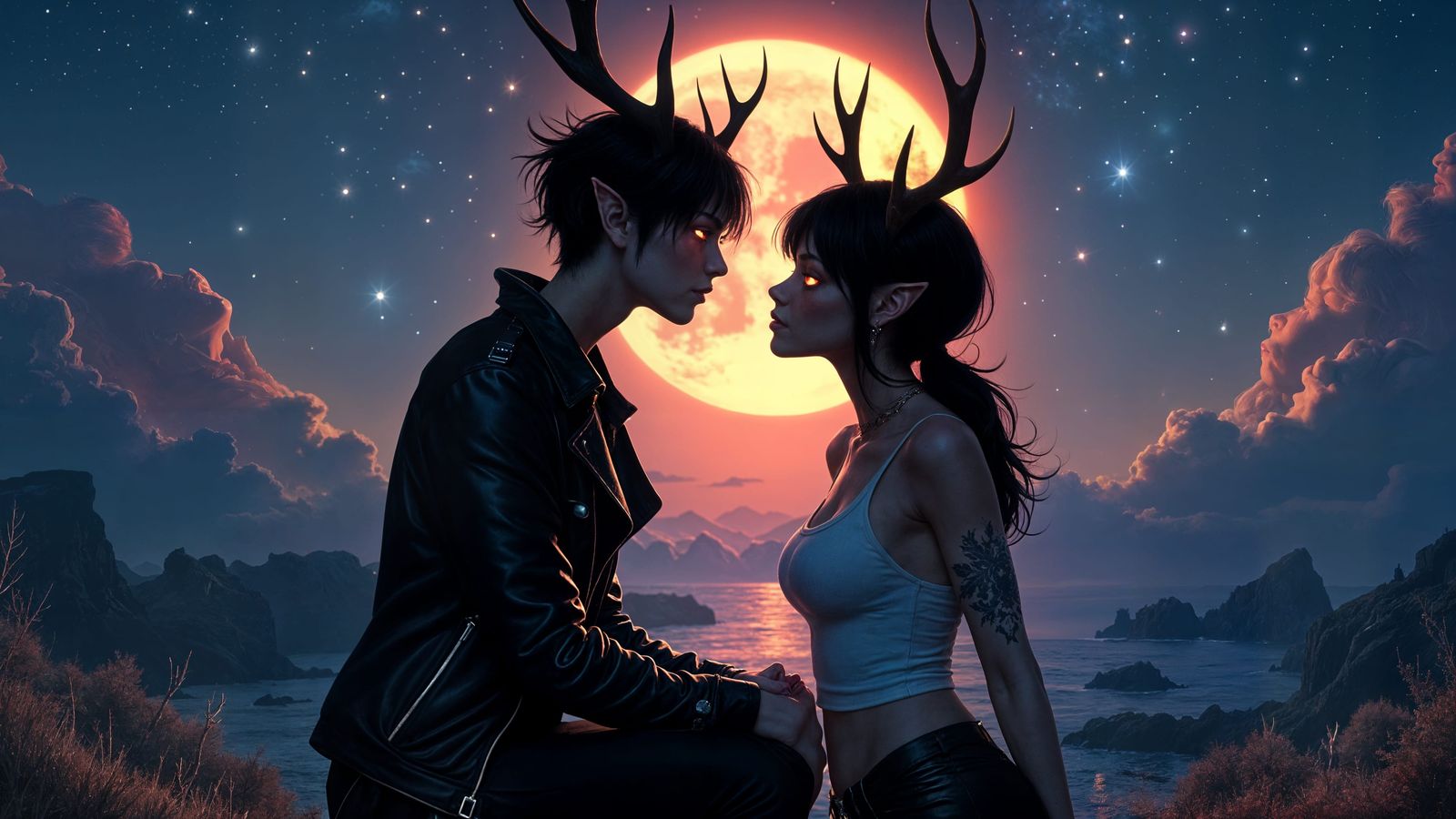 Cosmic Love: Lovers' Eyes Reflecting the Universe