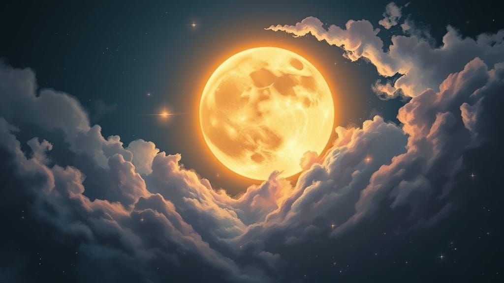 Moonlit Dreamscape in Iridescent Hues