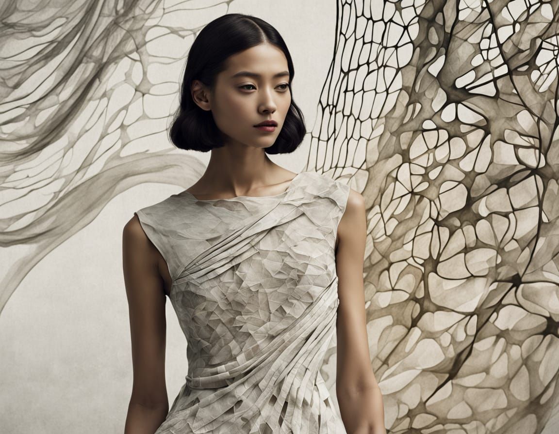 Puerto Rican Woman in Evolving Bio-Design Fashion