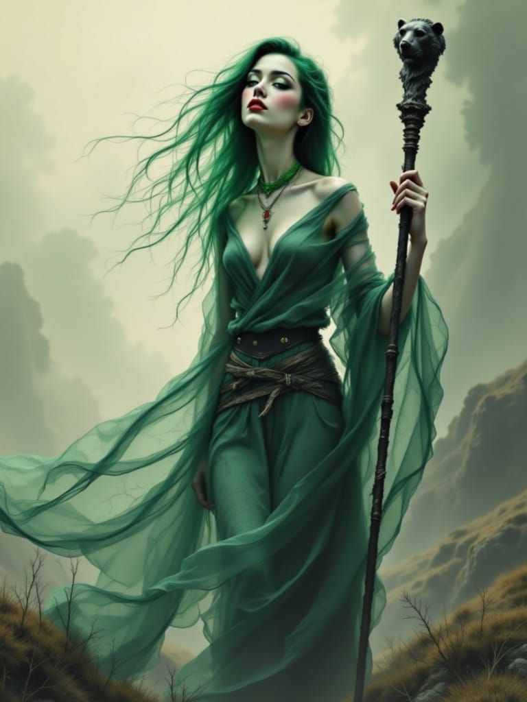 Mystical Woman of the Emerald Moor