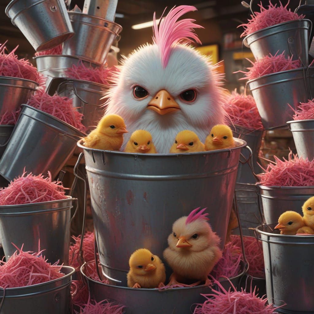Grumpy Punk Chick in KFC Bucket: Concept Art