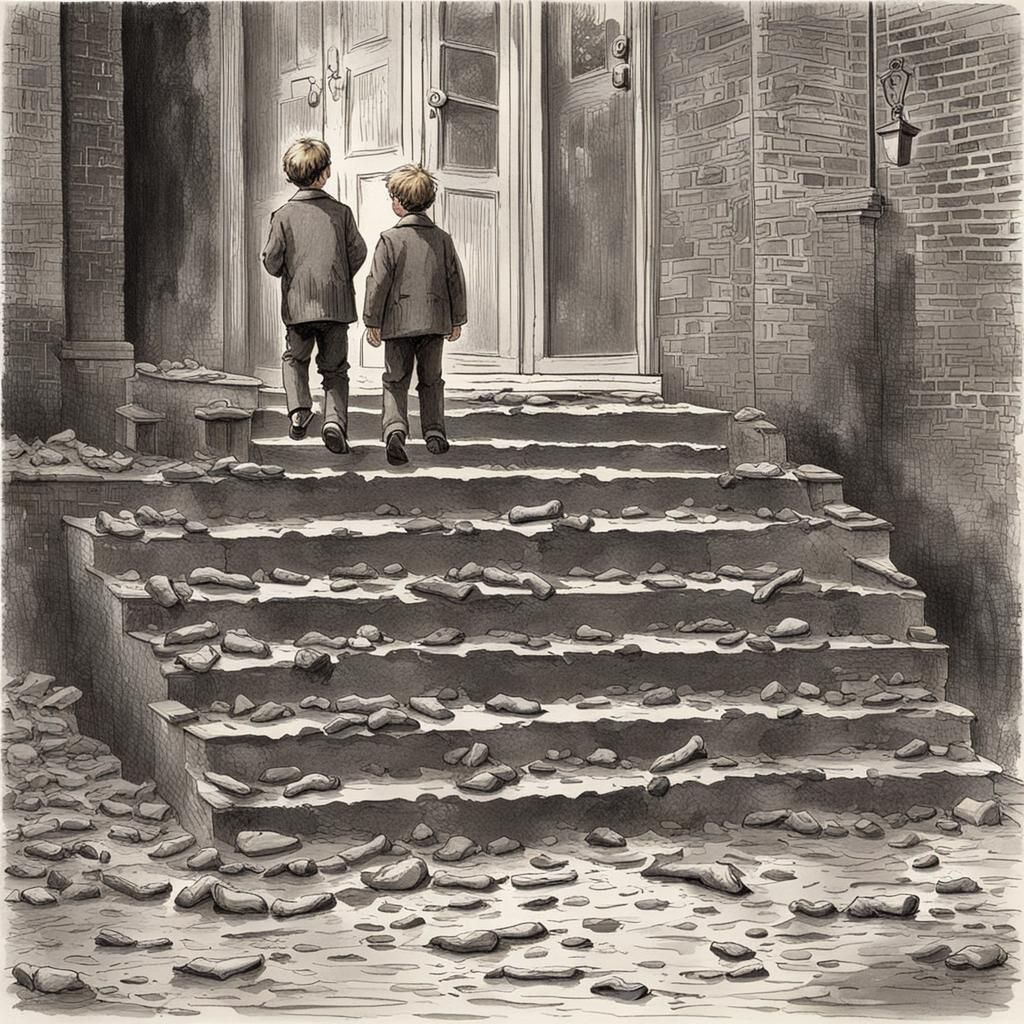 Invisible Man's Muddy Footprints in London, Detailed Matte P...