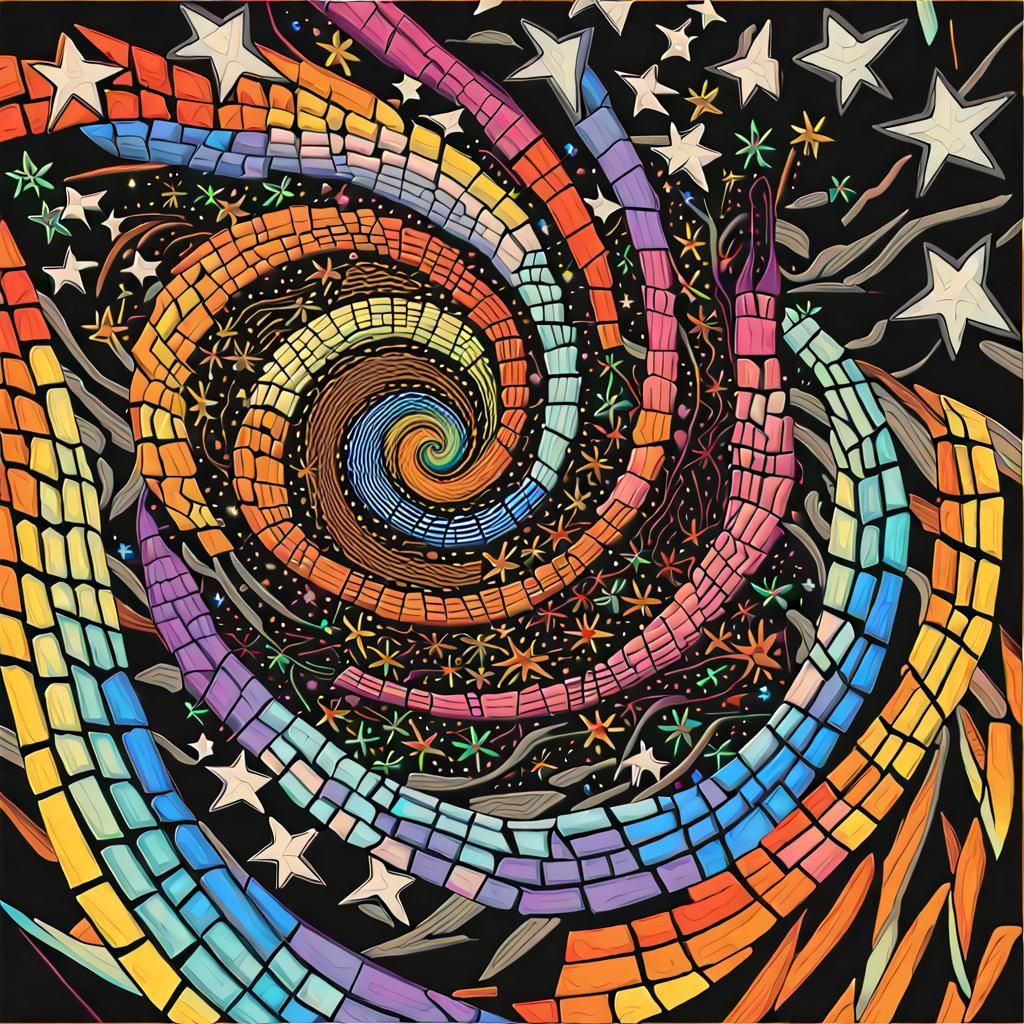 Vibrant Zentangle Black Hole Stellar Masterpiece