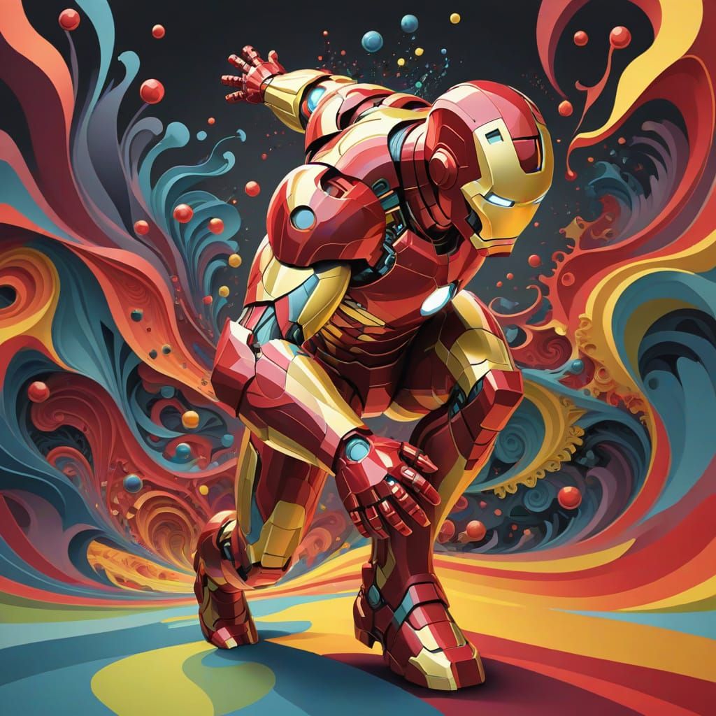 Ironman in Abstract Vector Fractal Style