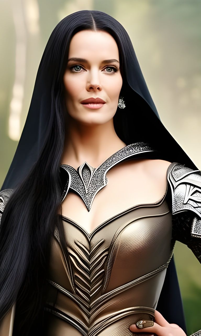 Arwen Portrait in Elvish Setting, Fantasy Art