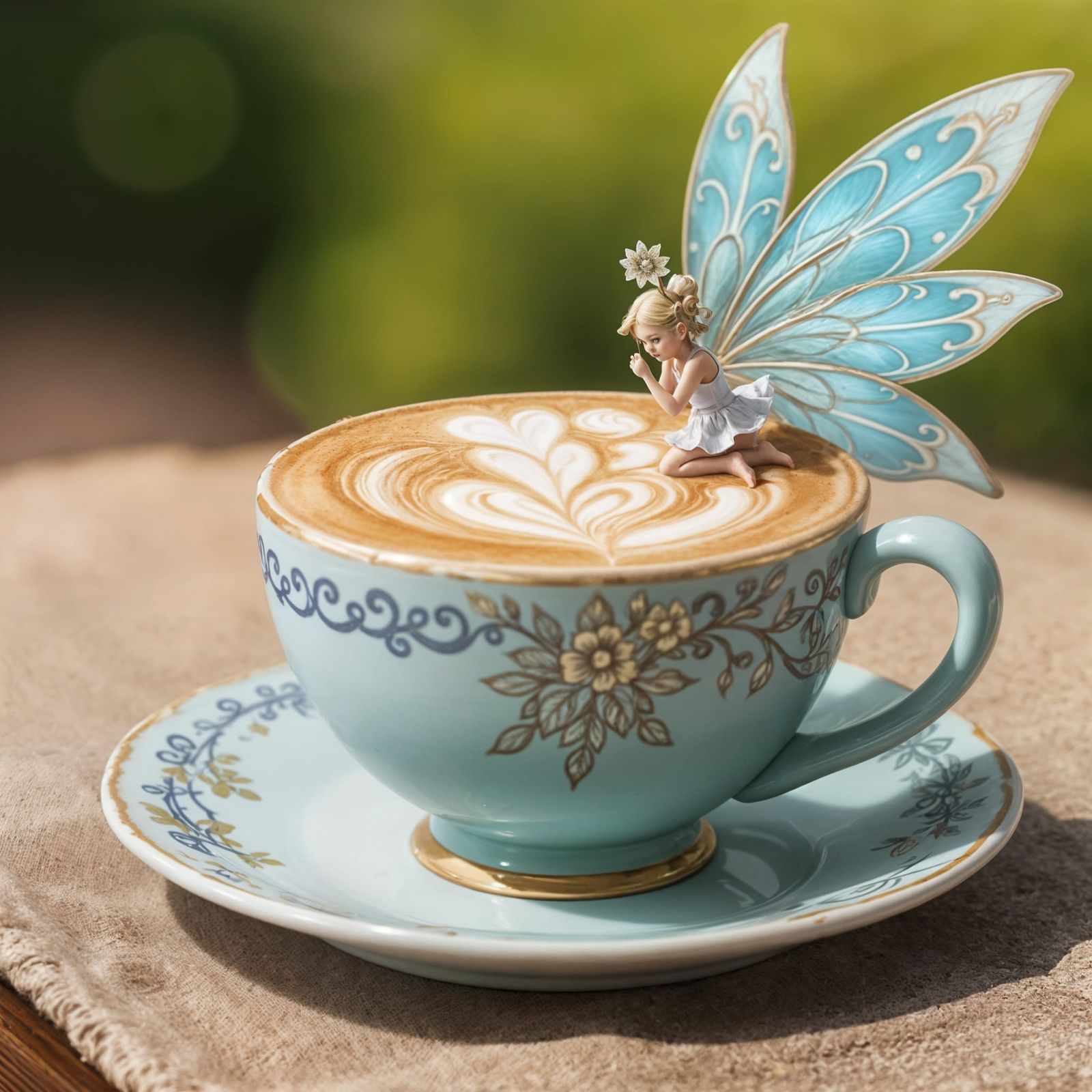Fairy Latte Art in Italian Coffee Cup