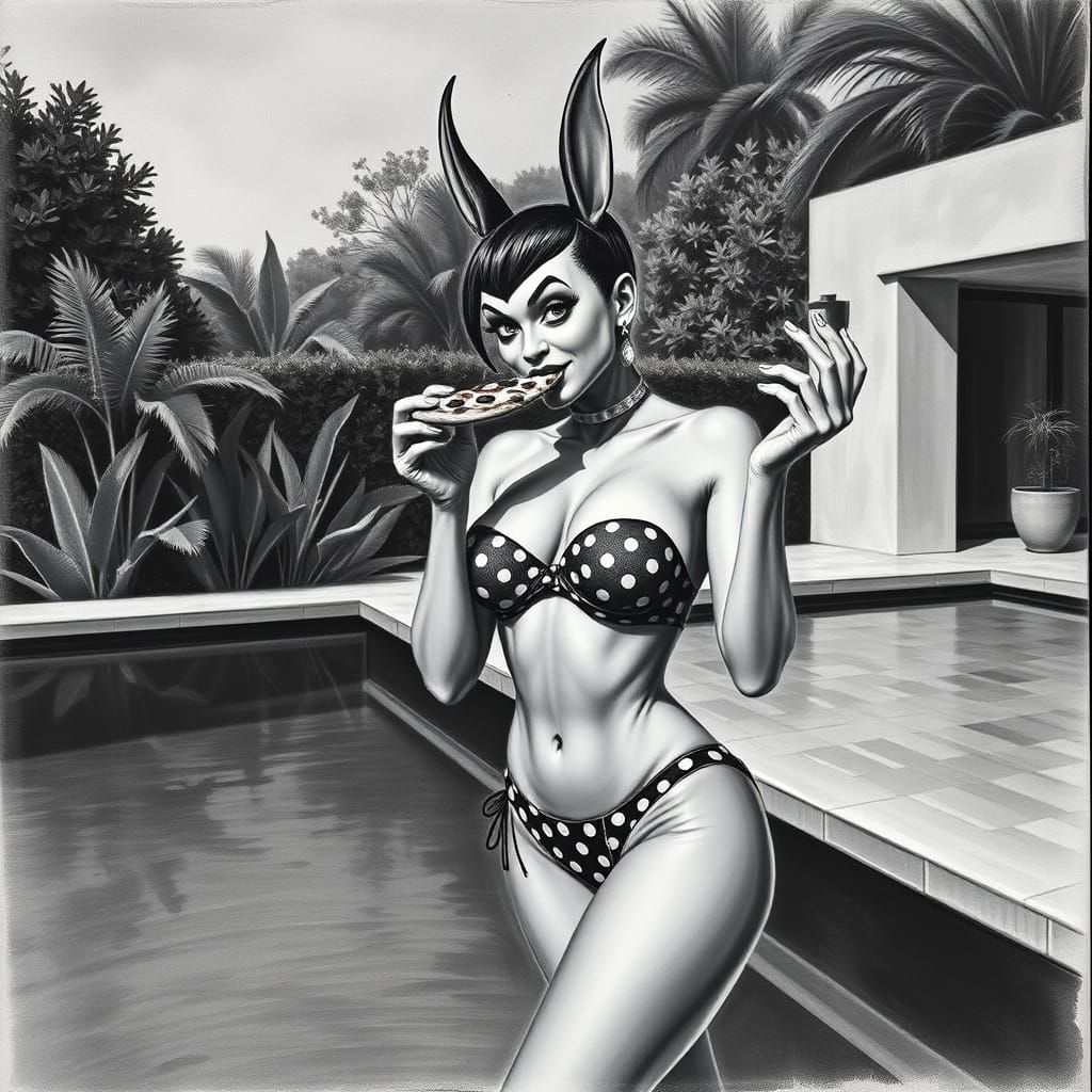 Jessica Rabbit's Chiaroscuro Poolside Pizza Party