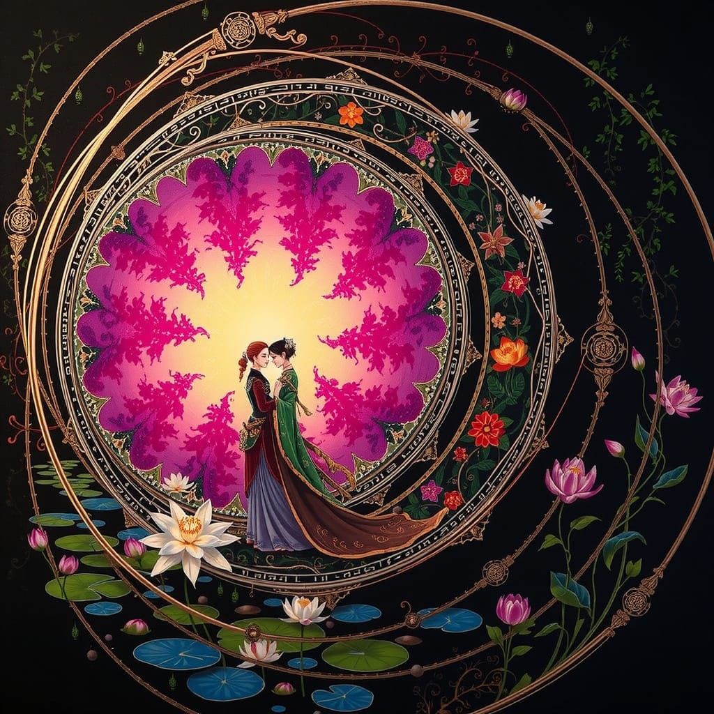 Embrace in Floral Attire with Lace Motifs