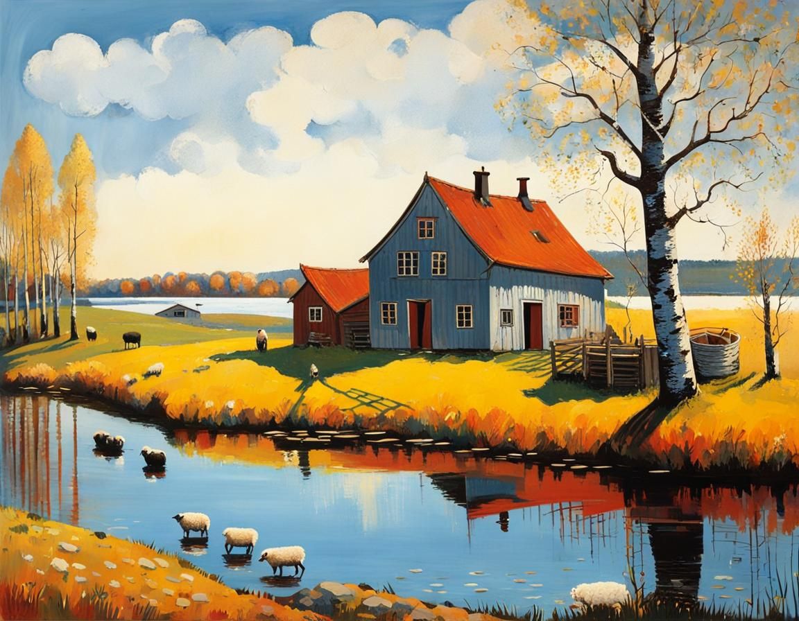 Idyllic Farm in Småland, Inspired by Modern Masters