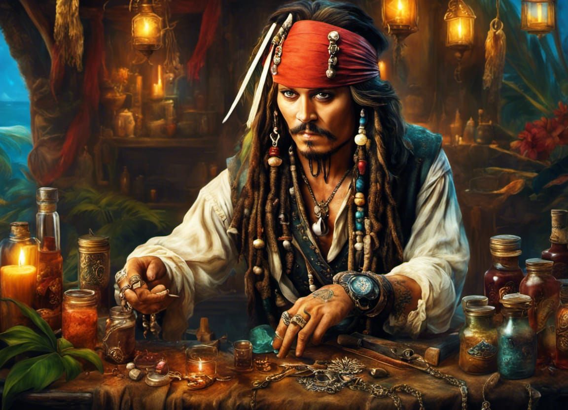 Jack Sparrow Gets a Pirate Manicure
