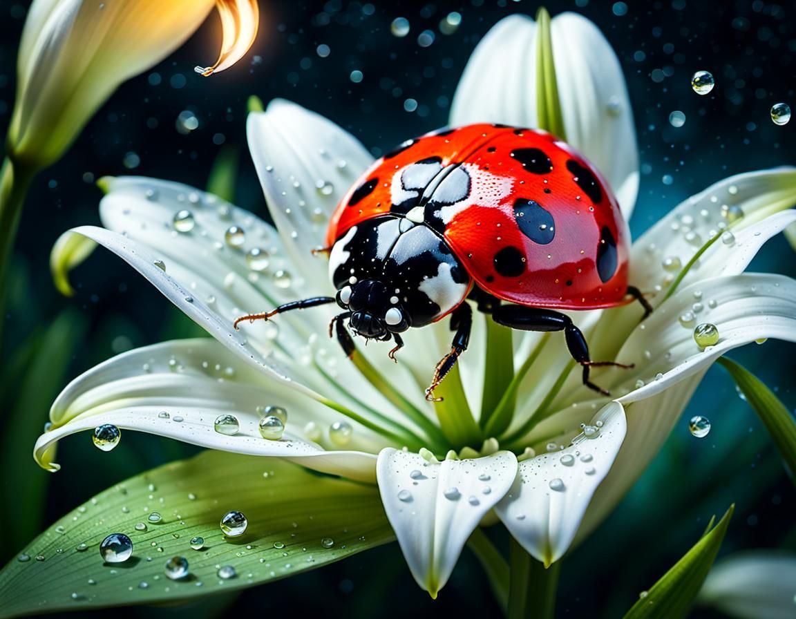 Lily and Ladybug Close-up