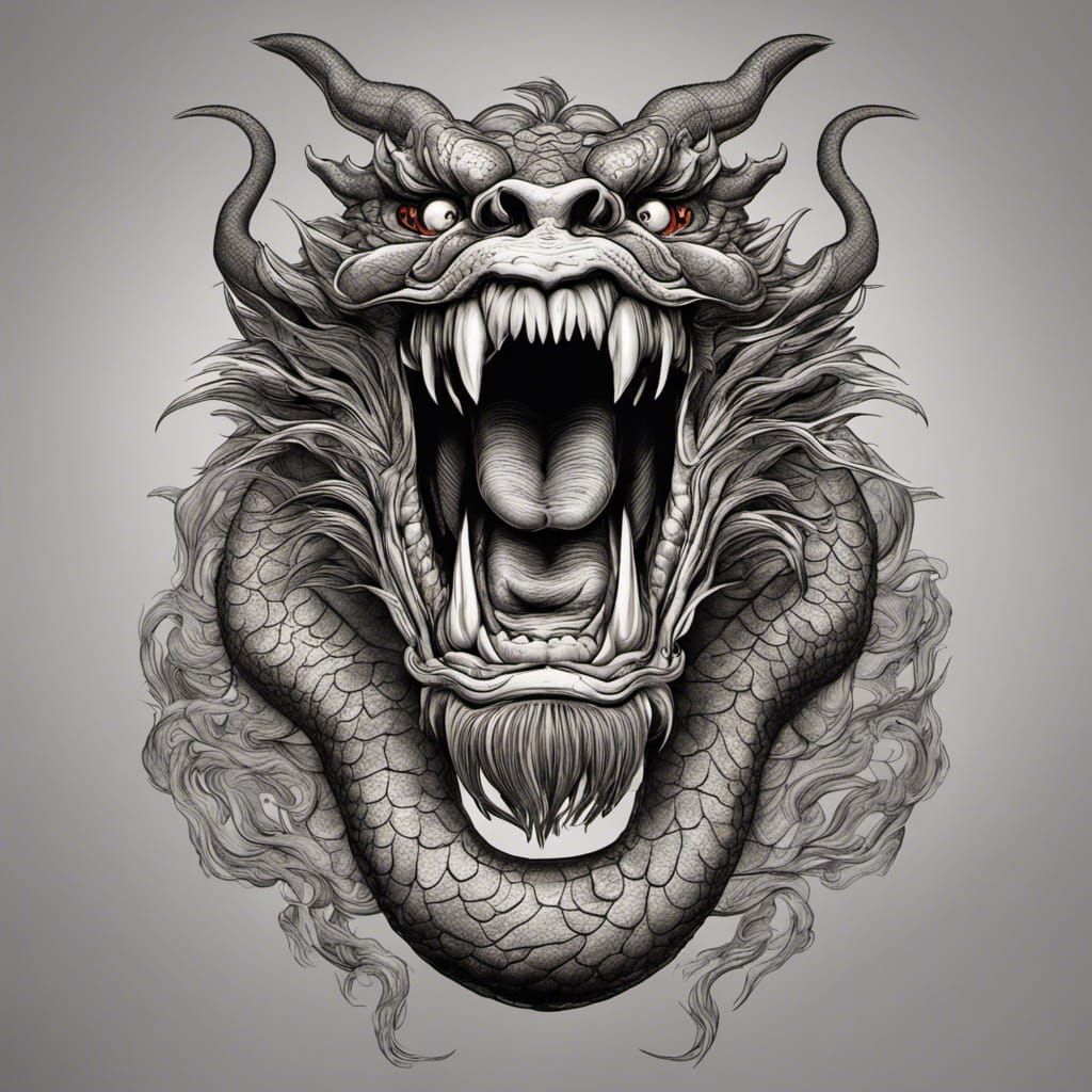 Chinese Dragon Vector Illustration with Intricate Details