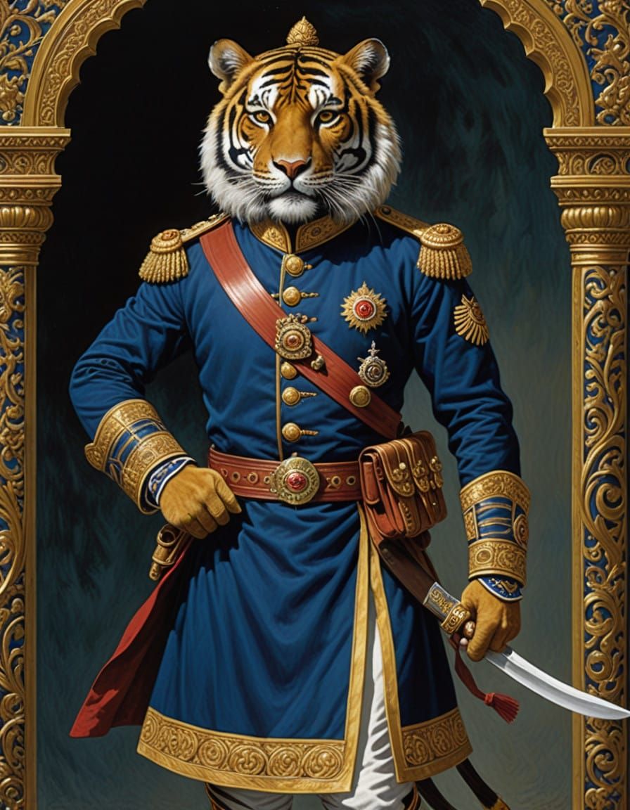 Regal Tiger Warrior in Maharaja's Guards Uniform