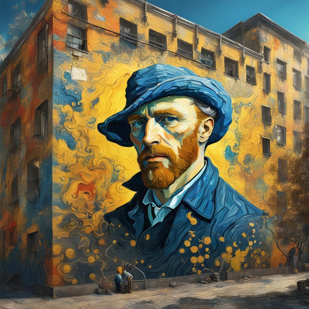 Van Gogh Style Self-Portrait Graffiti Art