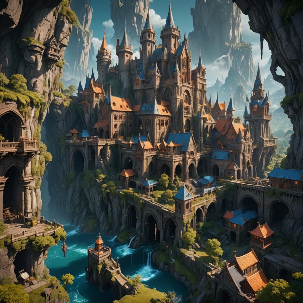 Surreal Fantasy Realm Revealed in Intricate Matte Painting