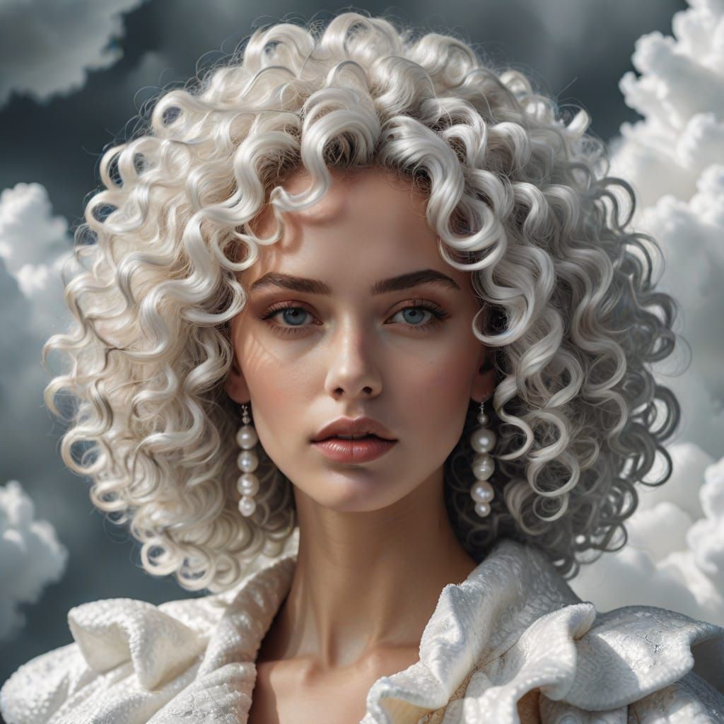 Cloud-Like Curls: A Hyper-Realistic Portrait