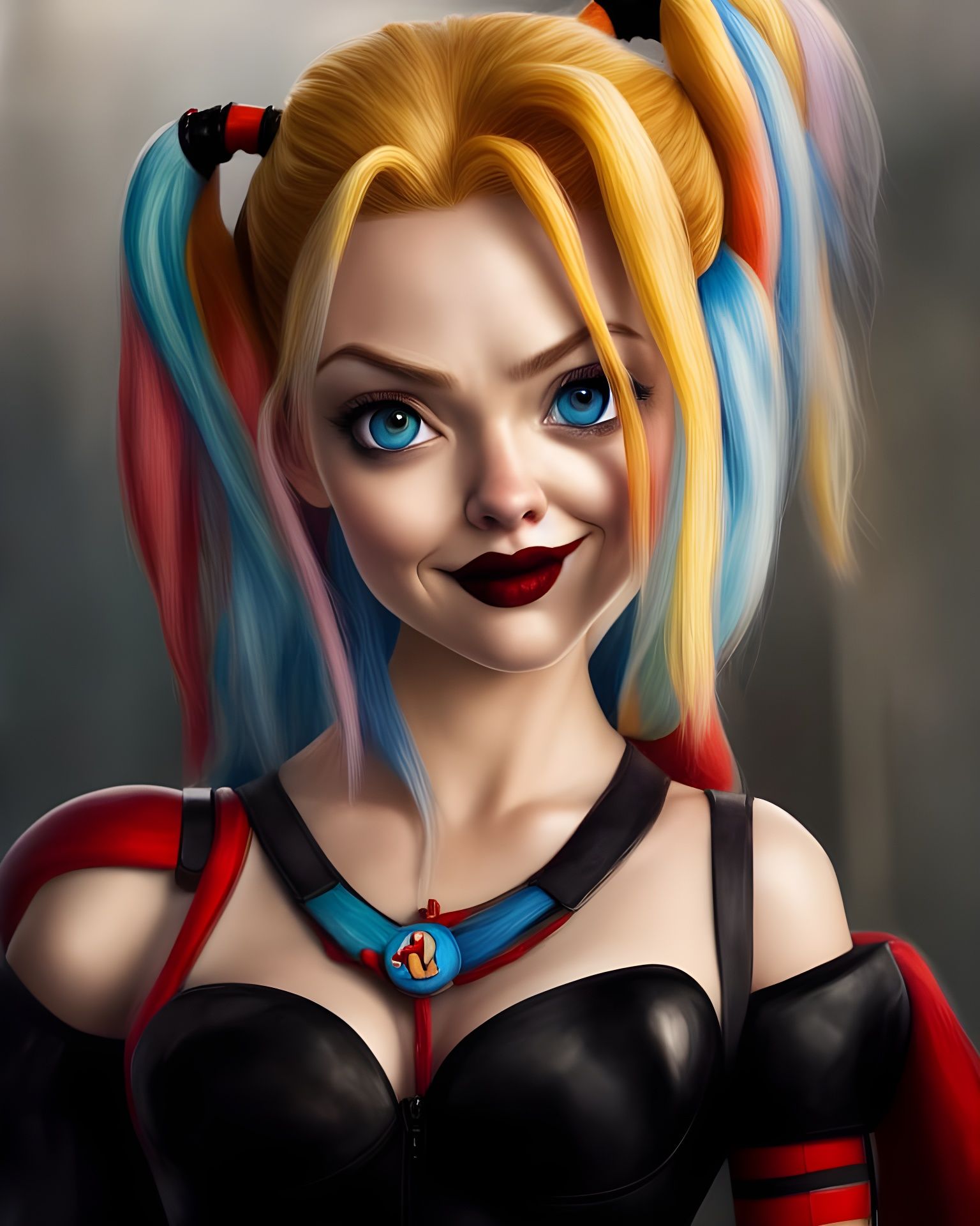 Harley Quinn as Pixar Character in Ancient Temple