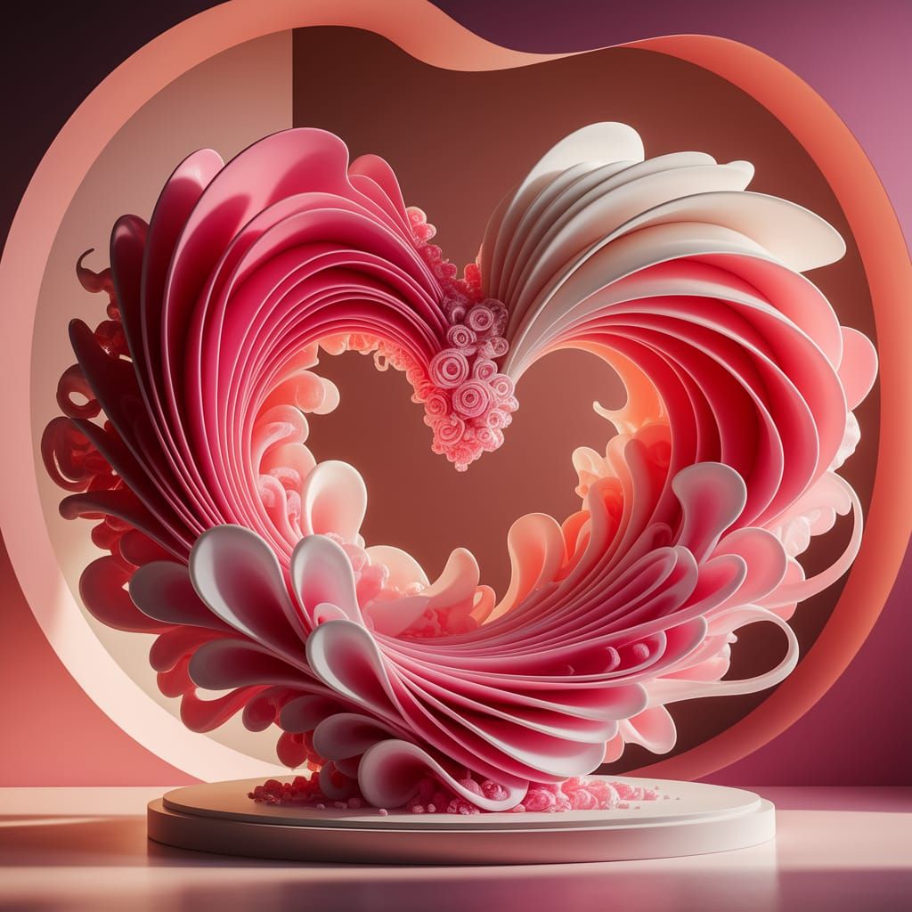 Surreal Abstract Sculpture Capturing Profound Love