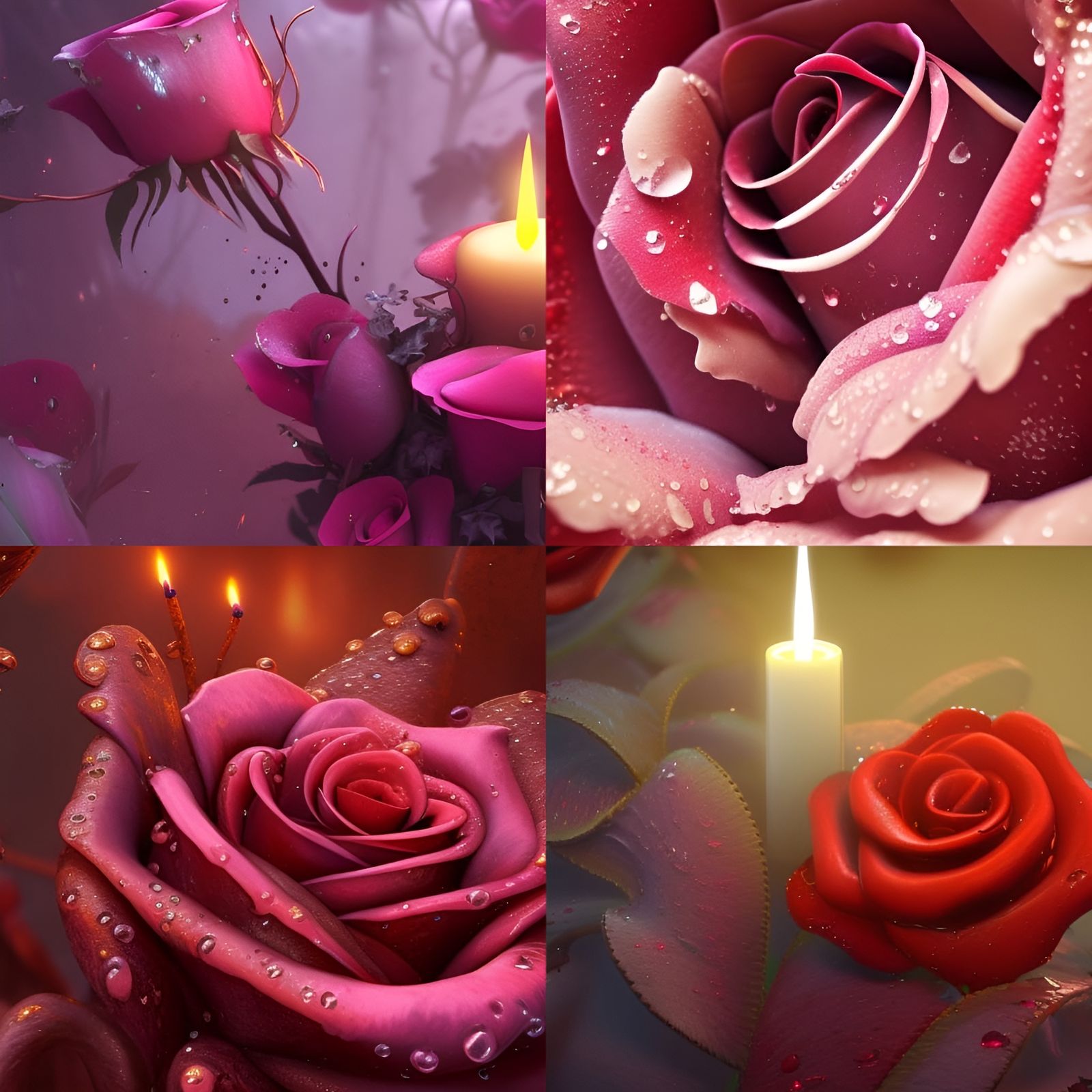 Rose Dripping with Wax: Detailed Matte Painting