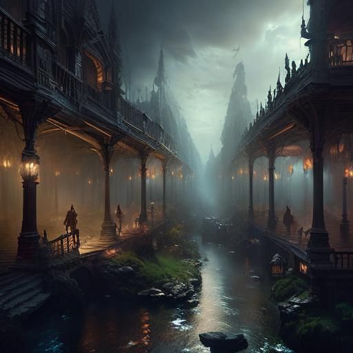 Epic DnD Scene in Digital Matte Painting Style