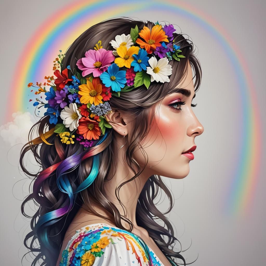 Rainbow Flower Girl Profile: A Dreamlike Vision