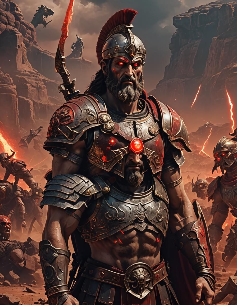 Roman War God Mars in Battle