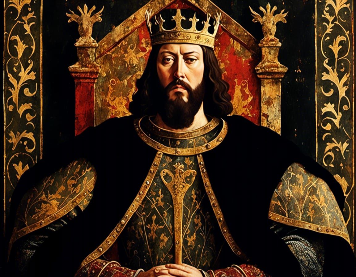 King Robert Baratheon in Medieval Painting Style