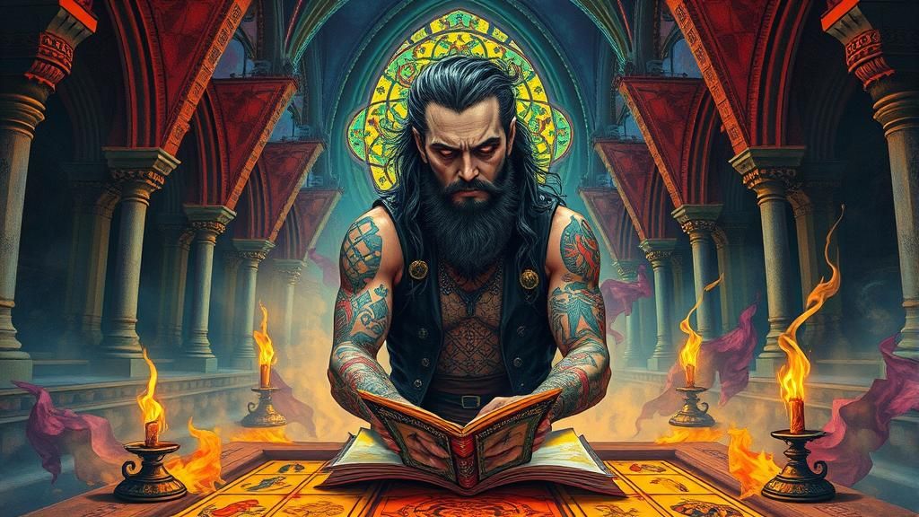 Gothic Rocker's Tarot Reading in Ruined Cathedral