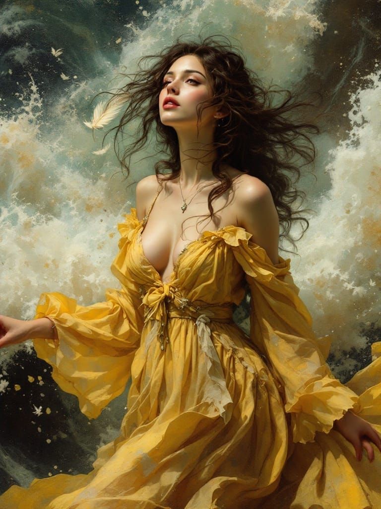 Empowered Woman in Art Nouveau Style