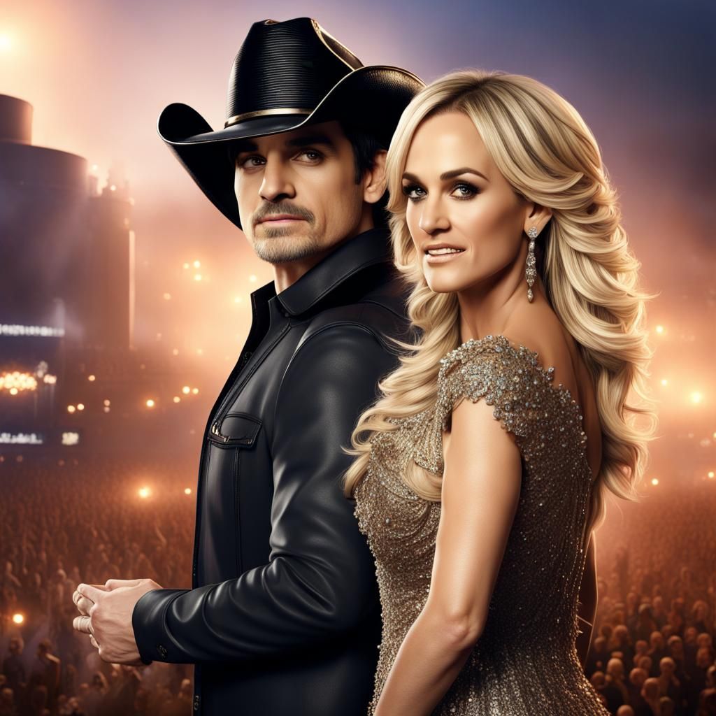 Brad Paisley and Carrie Underwood: Digital Art Portrait