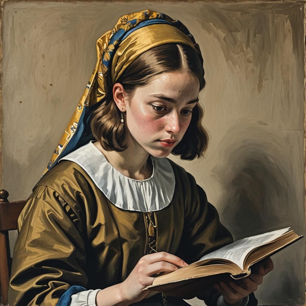 Student Reading: A Vermeer-Inspired Portrait
