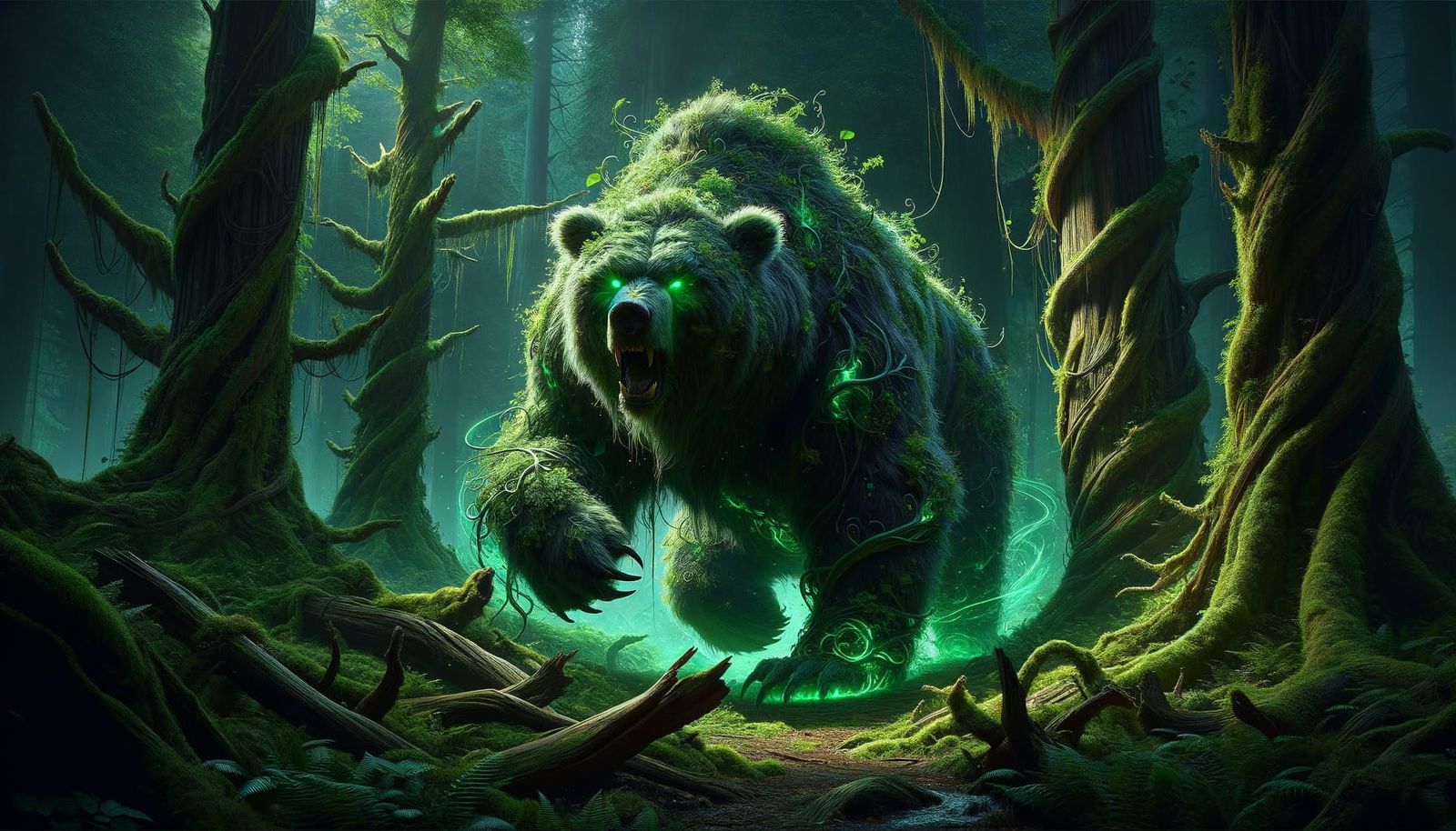 Mystical Forest Elemental Bear Roaring