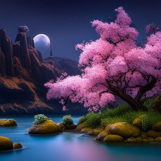 Cherry Blossoms and Bees: Fantasy Concept Art