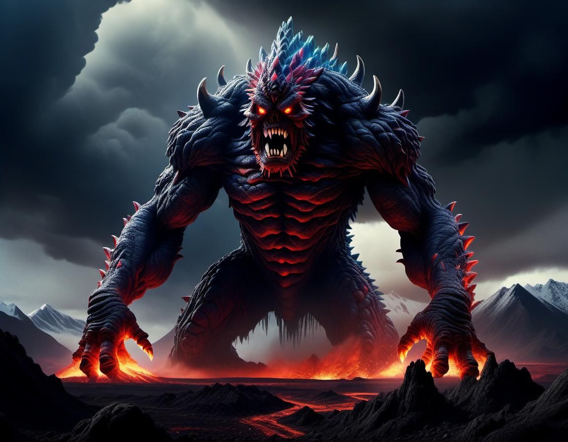 Volcano Monster in Dramatic Digital Painting