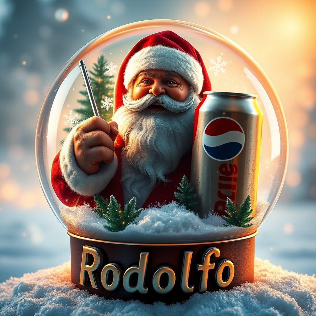 Santas of Magical Realism Holding Mexican Flags and Worn Pep...