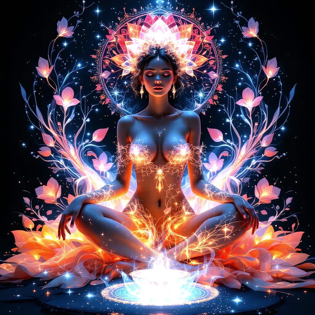 Ethereal Goddess in Radiant Abstraction