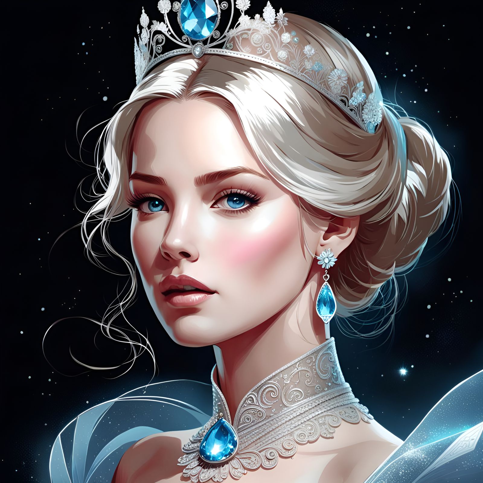 Gorgeous Cinderella Portrait with Silver Filigree