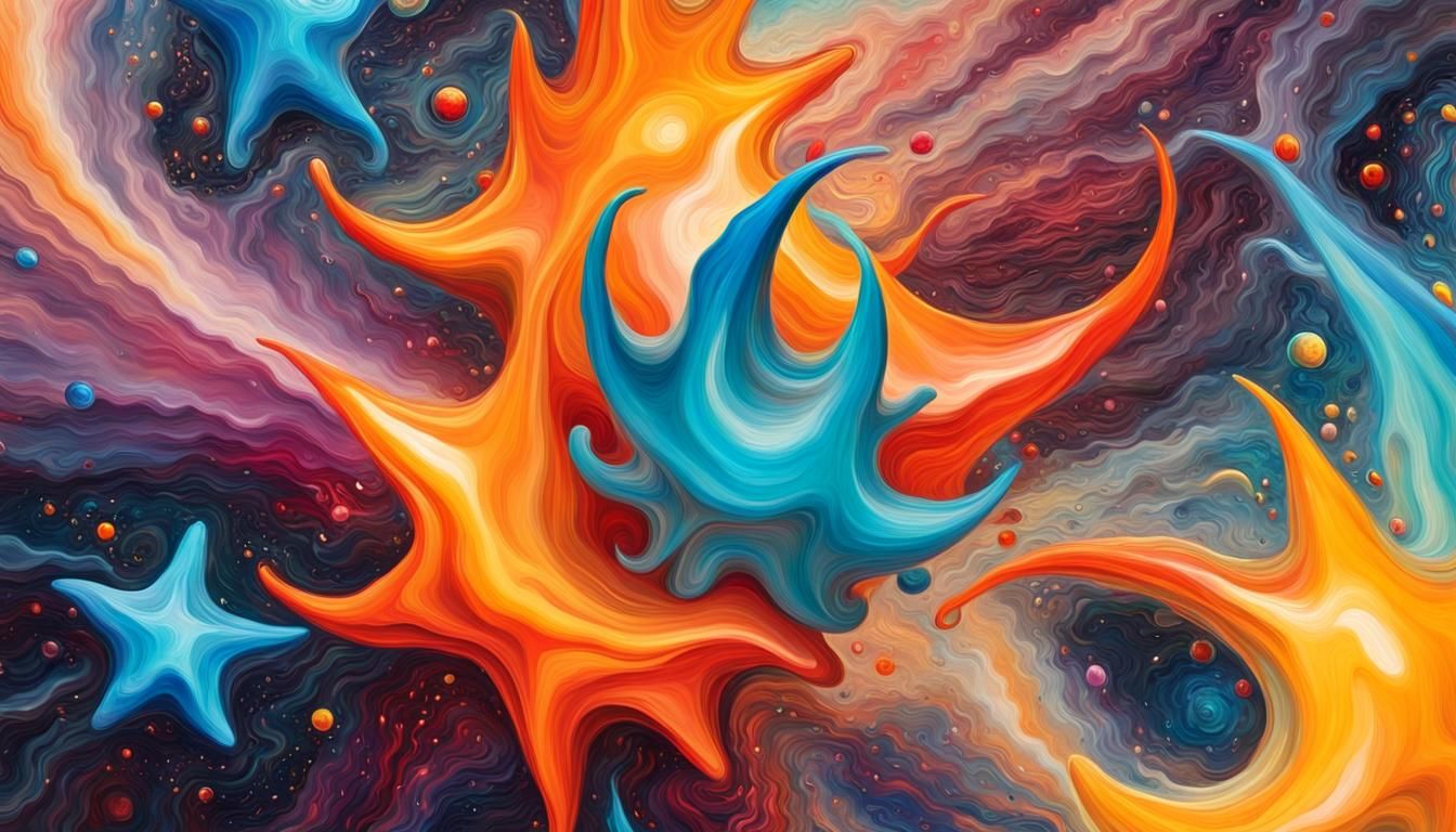 Celestial Stars in Impasto Oil Paint Style