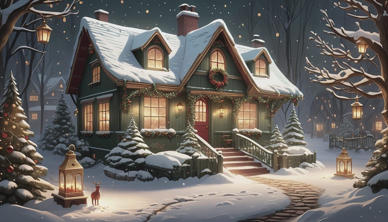 Festive Christmas Scene Rendered by AI