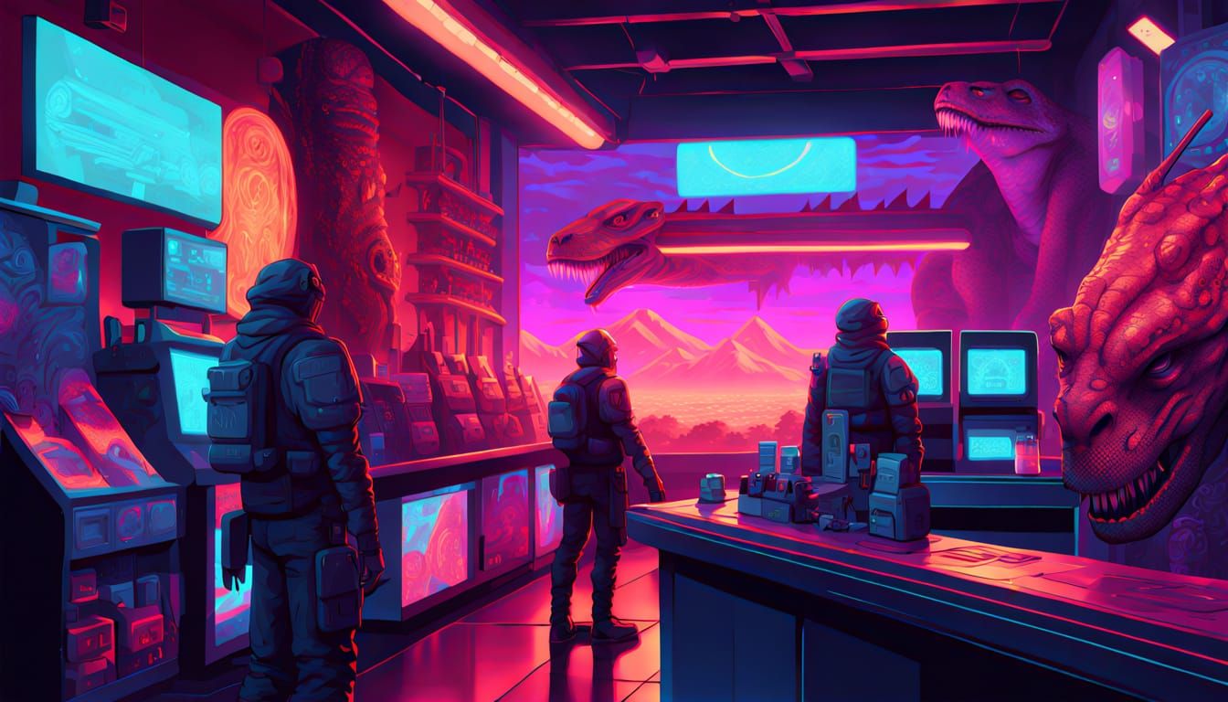 Reptilian Alien Sells Futuristic Weapons as 3D Animation