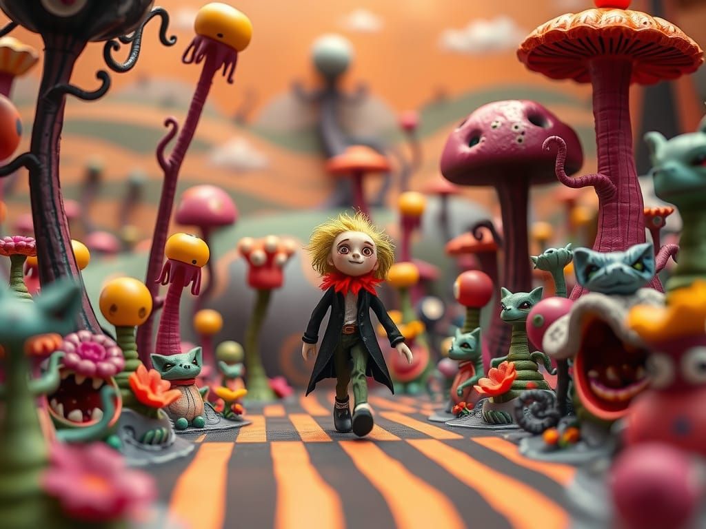 Whimsical Character in Surreal Stop Motion Animation