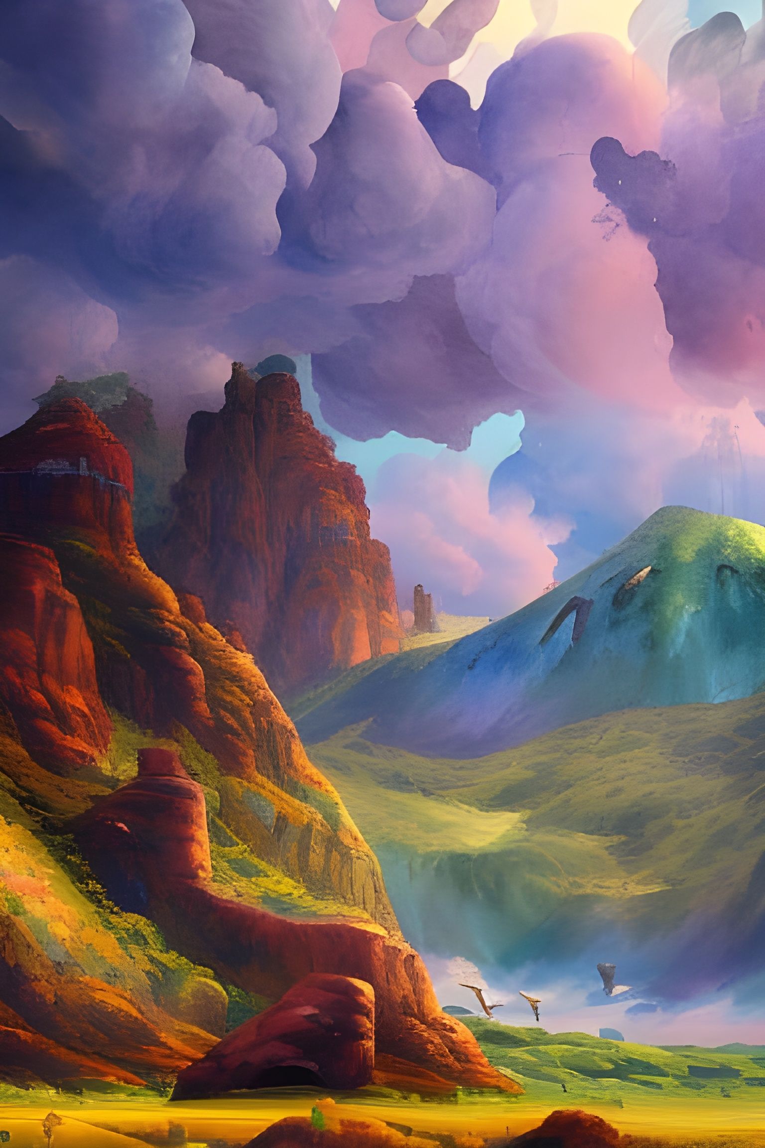 Gouache Landscape in Impressionist Style