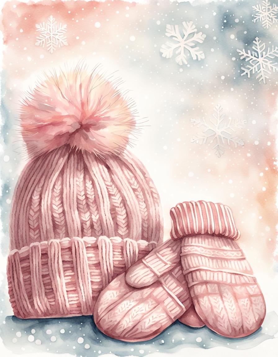 Whimsical Watercolor Still Life of Winter Accessories