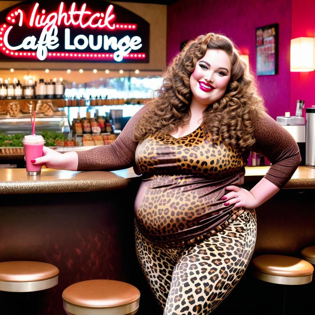 Plus-Size Woman at Nightcafe Lounge
